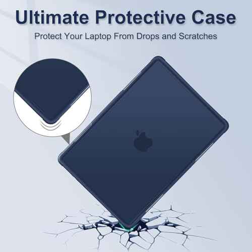 MOSISO Compatible with MacBook Air 13 inch Case 2025 2024 2023 2022 M4 A3240 M3 A3113 M2 A2681, Heavy Duty Hard Case with Kickstand&Keyboard Cover&Screen Film&Type C for MacBook Air 13.6,Midnight Blue