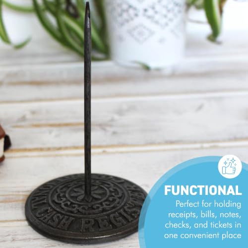 Vintage Cast Iron Receipt Spike Paperweight | Office & Restaurant Organizer