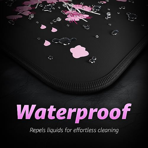 Hystar¢ç Extended Gaming Mouse Pad | XXL 36" x 16" | 5mm Thick, Waterproof Surface, Smooth Polyester Fabric, and Natural Rubber Base | Sakura Dark