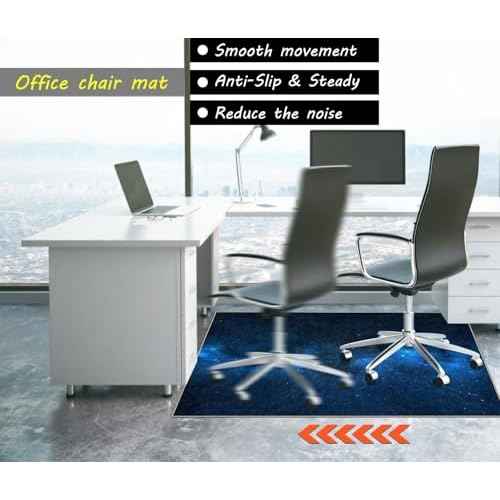 Chair Mat for Hardwood Floor,48"*60" Under Desk Mat for Rolling Computer Chair &Low Pile Carpet Floor,Anti-Slip Floor Protector for Home Office Blue Starry Sky