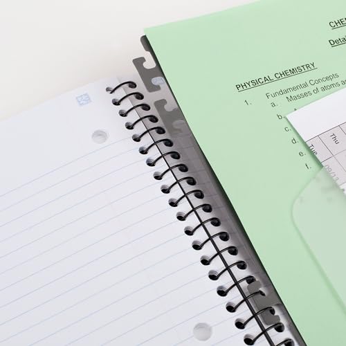 Five Star Advance 5 Subject Spiral Notebook Black 1 Pack, 8.5 x 11, 200 Sheets, Study App Compatible