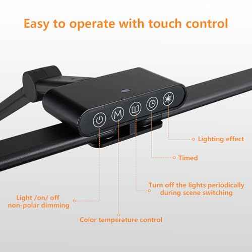 USB Clip On Desk Lamp with Flexible Gooseneck, 3 Color Modes & Dimmable, Eye-Caring LED Light for Office, Study, Reading, Computer Monitor
