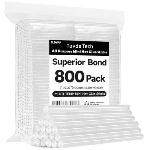 ELDVAP Clear Mini Hot Glue Sticks 800 Count - 0.27"D, 4"L for Most Mini Glue Guns, Multipurpose, All Temperature Sticks for DIY, Craft, Bond, Repairing