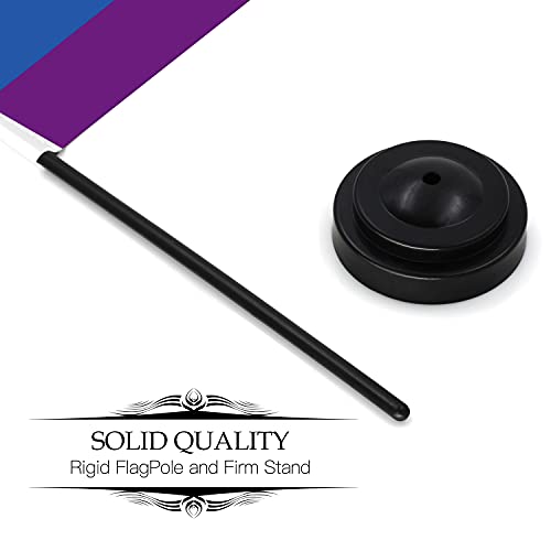 Anley Rainbow Deluxe Desk Flag Set - 6x4 Inch LGBTQ Flag with Solid Pole & Black Base