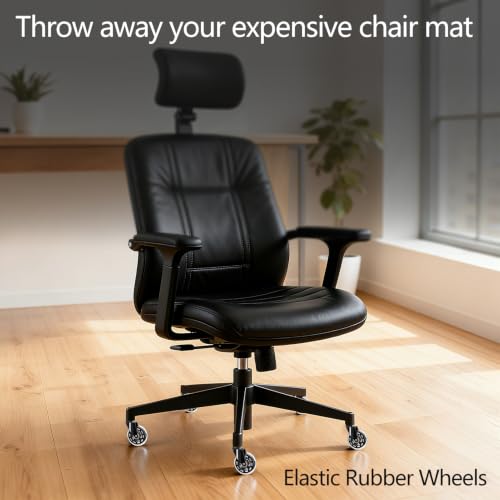 TESUMI 3-Inch Office Chair Casters Wheels 11mm Stem, Set of 5 - Universal Fit, Quiet, Floor Friendly Replacement