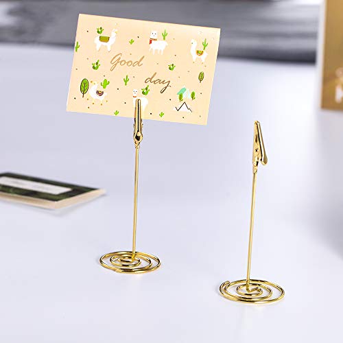 Gold 12pcs Table Card Holders with Base – Wedding & Event Place Card Clips