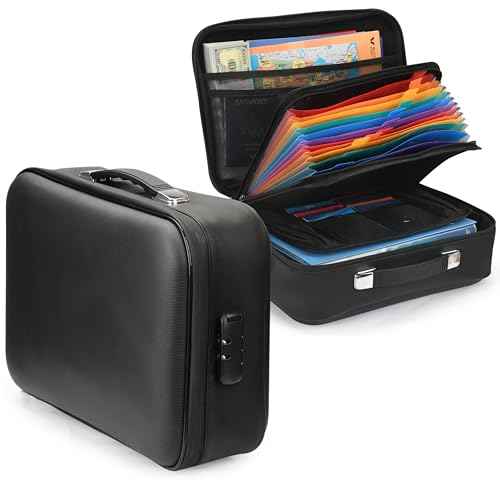 Fireproof Document Box, Hard-Shell Design Waterproof Fireproof Document Box with Lock File Boxes for Documents Important Paperwork Passports