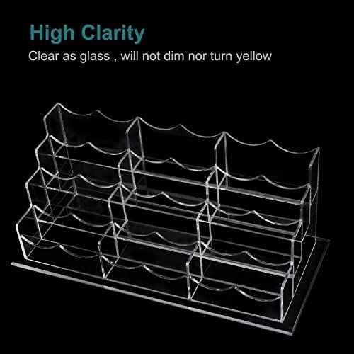 Business Acrylic Card Holder Display for Desk, 12 Slots 4 Tiers Multiple-Clear Acrylic Business Card Stand Set, Holds Approximately 600 Cards