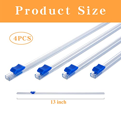 GEGADO 13 Inch Plastic Wrap Slide Cutter - 4 Pcs Self-Adhesive Food Wrap Dispenser Replacement