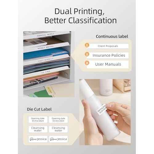 Makeid Label Maker Machine with Tape - Compatible with 9/12/16mm Waterproof Tape, Portable & Rechargeable with Built-in Cutter Wireless Label Printer Compatible with Android & iOS Devices