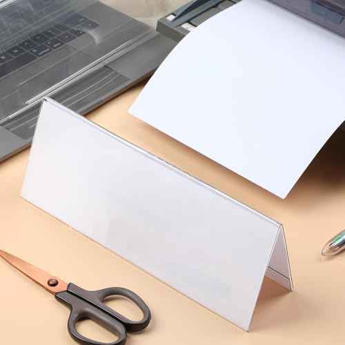 Vicenpal 30 Pieces Clear Plastic Name Tent Holders 11" x 4.25" Acrylic Name Plate for Desk PVC Card Tent Holder Desk Sign Frame for Table Office Business Conference Meeting Room School Display Stand