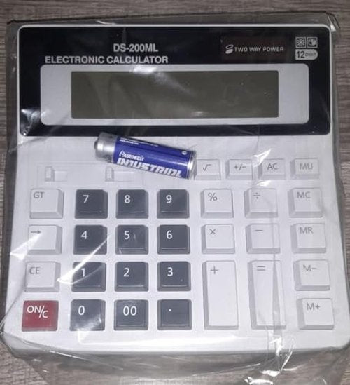 Desktop Office Large-Sized Calculator - Extra Large LCD Display 12-Digit Big Number Accounting With AA Battery & Solar Powered for Office Business Home Daily Use