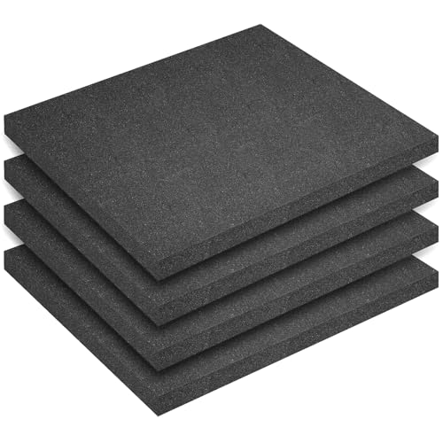 Polyurethane Foam Inserts, 4 PCS 16 x 12 0.5 Inch Black Cuttable