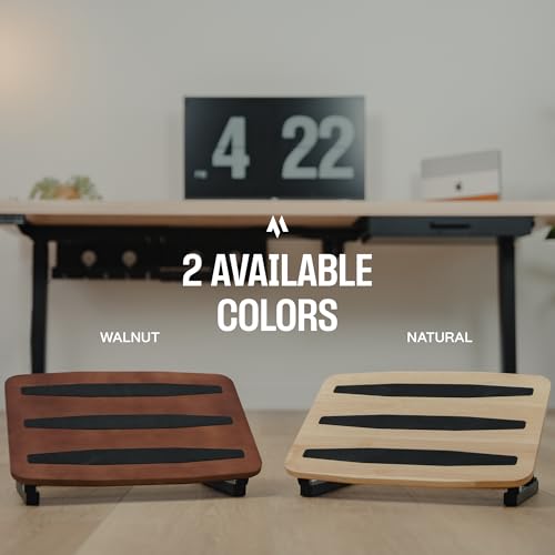 Adjustable Under-Desk Walnut Foot Rest - 7-Angle Ergonomic Foot Stool by COREMINDED