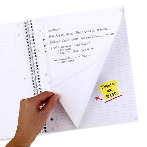 Five Star Spiral Notebook + Study App, 1 Subject, College Ruled Paper, 8-1/2" x 11", 80 Sheets, Fights Ink Bleed, Water Resistant Cover, Soft Petals Blue (820441F-ECM)
