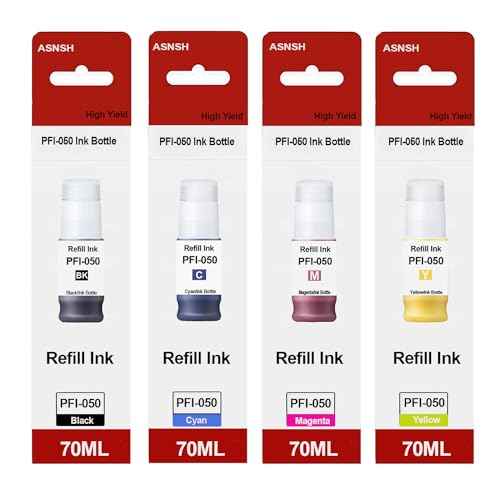 Remanufactured 4PK PFI-050 BK PFI-050 C PFI-050 M PFI-050 Y Ink Tank for PFI-050 Ink Cartridge Use for ImagePROGRAF TC-20 Printer