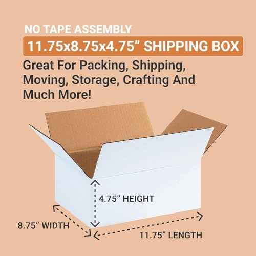 AVIDITI White Shipping Boxes 10"L x 10"W x 10"H (25 Pack) Small Medium Mailing Box for Small Business Packaging, Mailers, Gifts & Storage