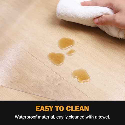 Office Chair Mat, 36" x 36" Chair Mat for Hard Floors, 0.08" Thicker Non-Slip Hard Floor Protector Desk Mat for Home, Waterproof Vinyl Floor Mat for Kids & Pets (Clear)