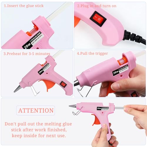 Mini Hot Glue Gun, 8 Pack Hot Glue Guns for Crafts with 40 Sticks Melt Glue Gun, Small Hot Melt Gun Set Arts Craft School DIY Arts Class Projects Home Quick Repairs