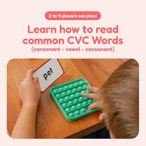 The Fidget Game Word Pop, CVC Words - Learn to Read in Weeks - Multisensory Reading & Phonics Interactive Game Ideal for Pre Kindergarten to 1st Grade (Packaging May Vary)