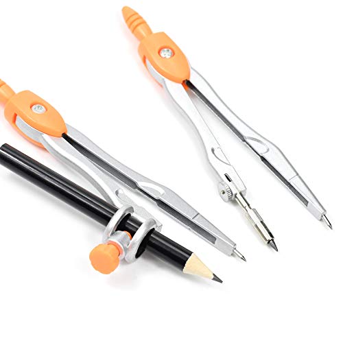 Unjoo Orange Geometry Set 10 Pcs Student Supplies with Compass & Protractor