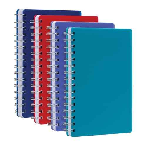 Oxford Poly Spiral Notebooks, Small 5.7" x 8.5" Book, Thick Poly Cover, White Paper, College Rule, 80 Sheets/160 Pages, Jewel Tones, 4 Pack (69720)