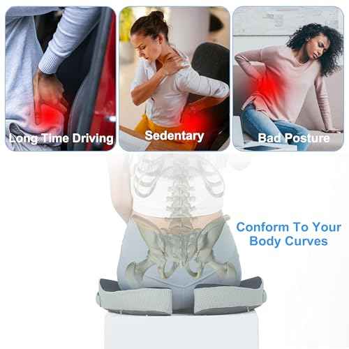Travel Seat Cushion for Airplane, Foldable Hemorrhoid Pillows for Sitting, Airplane Seat Cushion for Long Flights, Stadium Pillow for Bleachers Long Sitting