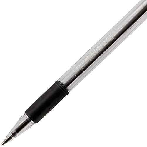 Pentel¢ç R.S.V.P.¢ç Ballpoint Pens, Fine Point, 0.7 mm, Clear Barrel, Black Ink, Pack Of 5