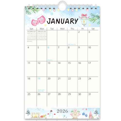 Guasslee Small Wall Calendar 2026-2027,18 Months Mini Desktop/Wall Calendar Runs from Jan. 2026 to Jun. 2027, Vertical 6" x 9" Monthly Notepad Planner with Thick Paper for School Office Home Fridge