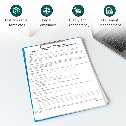 Month-to-Month Rental Agreement Kit with 3 Blank Forms & Reference Guide