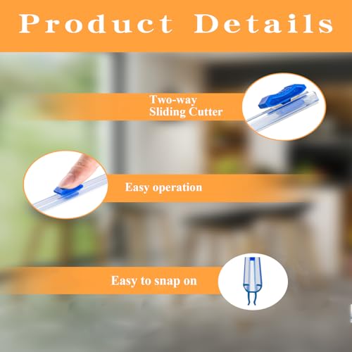 GEGADO Fit 12in Reusable Plastic Wrap Cutter - 4 Pack Two-Way Slide Dispenser