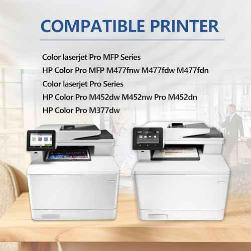 Replacement CF410A 410A Black Compatible Toner Cartridges for use with Color Pro MFP M477fdn M477fdw M477fnw M452dn M452nw M452dw M377dw Series Printer-2 Pack