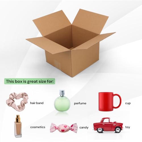Rempry Brown 25 Pack 8x8x6 Shipping Boxes - Small Corrugated Cardboard for Mailing & Packaging