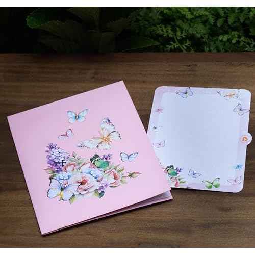 Butterfly Garden 3D Pop-Up Greeting Card ? Elegant Floral Pop-Up Card for Birthday, Mother¡¯s Day, Wedding, Anniversary
