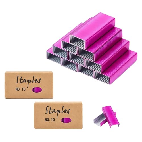 Rose Red No.10 Staples Mini Staple Refills 1000/Box, 2 Boxes/Pack, 2000 Count
