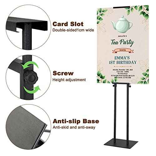 Black Pedestal Poster Sign Stand for Display, Adjustable Height Up to 80 Inchs, Heavy Duty Banner Double Sided Sign Holder for Board & Foam