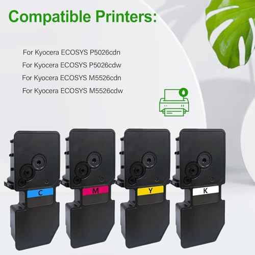 TK5242 TK-5242 Toner Cartridge Replacement for Kyocera TK-5242K TK-5242C TK-5242M TK-5242Y 1T02R70US0 1T02R7CUS0 1T02R7BUS0 1T02R7AUS0 for ECOSYS P5026cdn P5026cdw M5526cdw M5526cdn 4 Packs