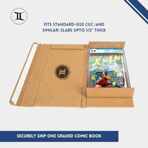 Gemini Graded Comic Book Mailers | Pack of 10 | Ships one CGC (or similar) Graded Comic Book Slab | Corner and Edge Protection | Self-Seal Closure | Single Slab Shipper Gemini Mailers