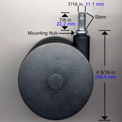 Miracle Caster! Extra Large Chair Wheels. 4" Set of Five. Great for carpet. Replaces chair mat.
