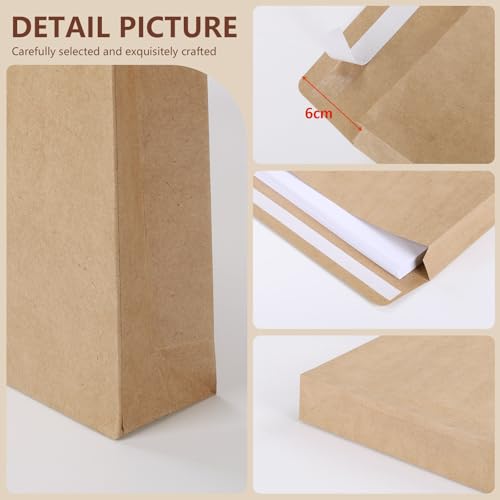 25 Pack 10x13 Inch Expandable Kraft Catalog Envelopes Self-Seal Office Mailers