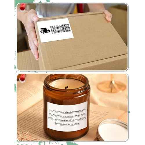 Rectangle Thermal Label Stickers, 3"¡¿2" (76.2mm x 50.8mm) Thermal Stickers Self-Adhesive Direct Thermal Stickers Labels Compatible with Thermal Label Printers, 500 Labels/Roll, White