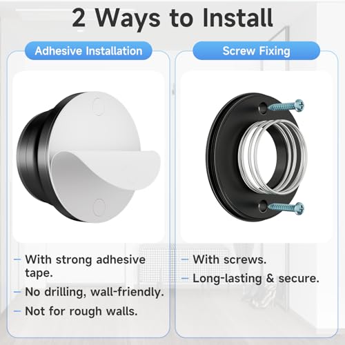 Sckeinwg Door Knob Wall Protector 1.65in Black with Spring Cushion