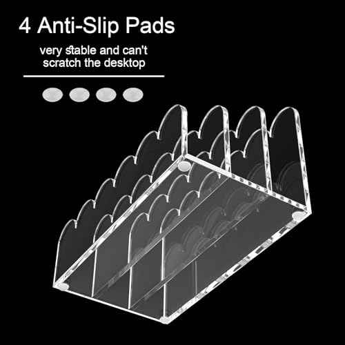YAGELI 2 Pack 3-Slot Acrylic Mail Organizer for Desktop ? Scalloped Clear Document Sorter, Vertical File Holder for Office/Home, Space-Saving Desk Organizer for Letters,Envelope,Bills,Stationery