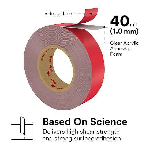 3M - 3/4-5-4910(PK 2) VHB Heavy Duty Mounting Tape 4910, Clear, 0.75" Width x 5yd Length (Pack of 2)