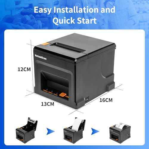 NetumScan USB POS Receipt Printer, 80mm Thermal Receipt Printer with Auto Cutter Cash Drawer, 300mm/s, Support Windows/Mac/Linux, Restaurant Kitchen Printer for ESC/POS(Only USB Interface) 8360