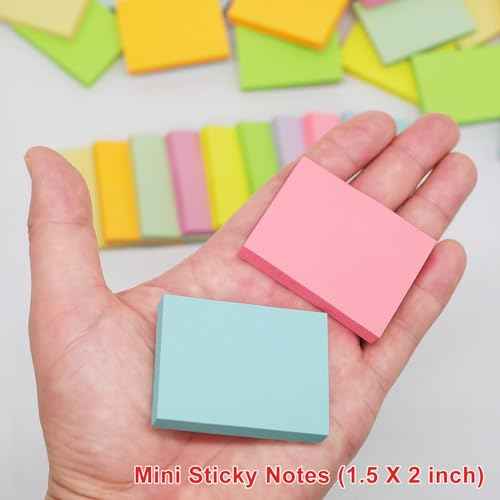36 Pack Sticky Notes 1.5x2 in Post, 2160 Sheets Post Small Self Sticky Notes Pad Its, 9 Pastel Color Mini Sticky Notes for Office, Home, School, Meeting