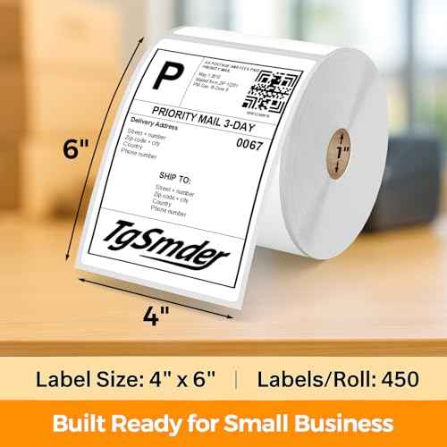 TgSmder-Thermal Shipping-Labels Compatible with Dymo-4XL 1744907 ? 12 Rolls 4x6 Shipping Labels (Not for 550, 5XL), Perforated, Total 2640 Strong Adhesive Internet Postage Label