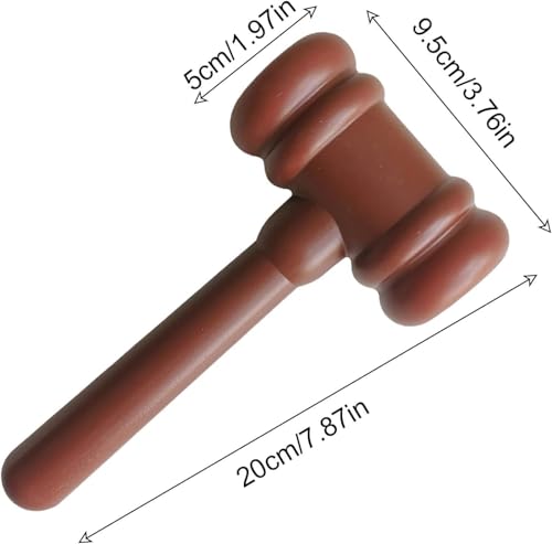 Wooden Judge Gavel Cartoon Style Costume Accessory for Role Play & Desk Decor