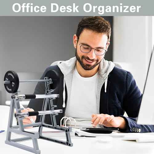 Squat Rack Pen Holder for Desk, Squat Rack Office Decor, Barbell Rack Pen Holder Gym Theme Unique Organizer, Mini Weight Rack Pencil Holder for Fitness Weightlifting Lovers