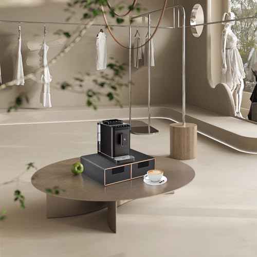 Linen Leather Desk Organizer and monitor stand with Drawers£­Mini Desktop Drawer Organizer Stackable£­Tabletop Organization Storage Box for Office Supplies Home Vanity Toiletries (Black, 2-drawers)